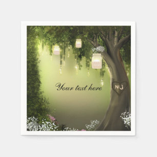 Jetables Serviettes de mariage jardin forêt enchantée chêne