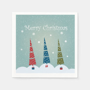 Jetables Serviettes de Noël - Arbres de Noël