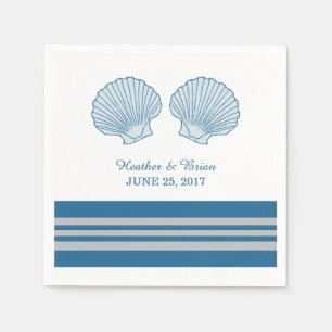 Jetables Serviettes de papier de coquillages nautiques de