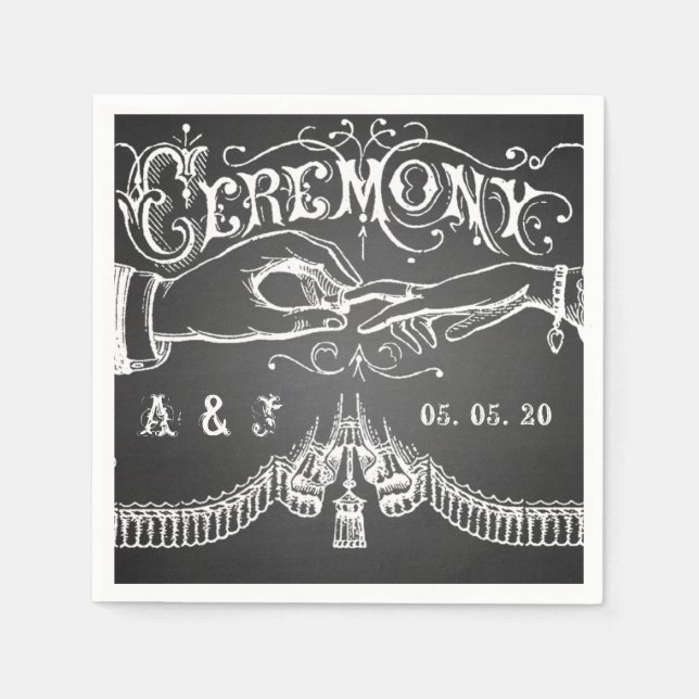 Jetables Serviettes de papier de mariage rustique de (Devant)