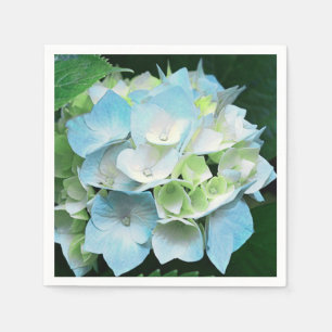 Jetables Serviettes de papier d'hortensia floral bleu et