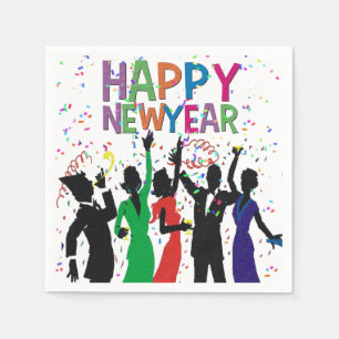 Jetables Serviettes de partie de confettis de bonne année