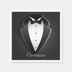 Jetables Serviettes de tuxeedo personnalisées élégantes