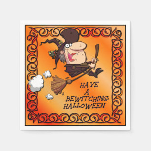 Jetables Serviettes d'Halloween sorcière
