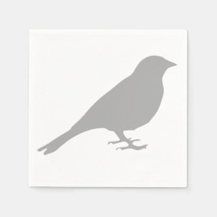 Jetables Serviettes d'oiseaux gris