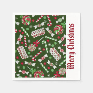 Jetables Serviettes douces de motif de sucrerie de Noël