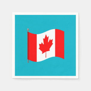 Jetables Serviettes Drapeau Canadien Agitant