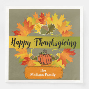 Jetables Serviettes en feuille de bon thanksgiving
