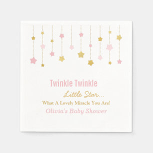 Jetables Serviettes Faux Or Rose Twinkle Twinkle Little Sta