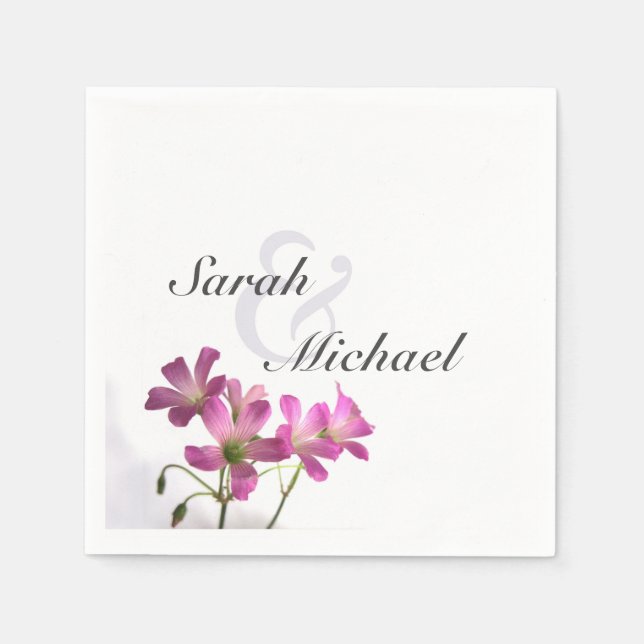 Jetables Serviettes Fleur Rose (Devant)