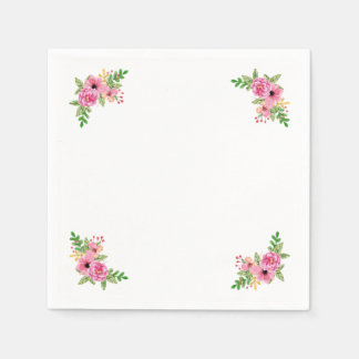 Jetables Serviettes Floral Cornered