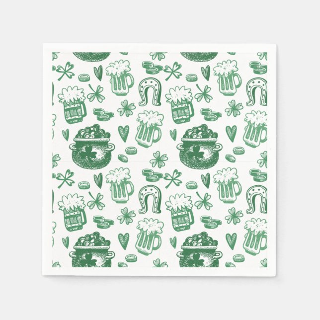 Jetables Serviettes Irlandaises en papier de charme (Devant)