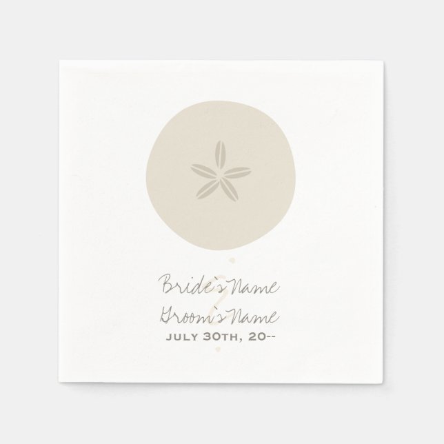 Jetables Serviettes Mariage Dollar Sable (Devant)