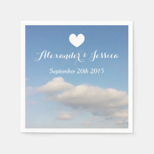 Jetables Serviettes mariages personnalisées   ciel de nuage
