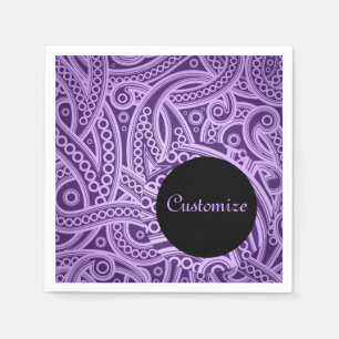 Jetables Serviettes Motif Funky Purple Personnalisées