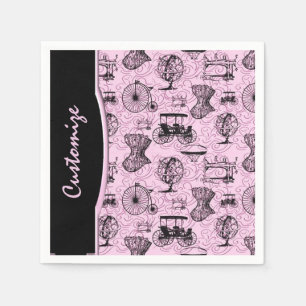 Jetables Serviettes Motifs en Steampunk rose