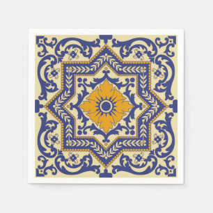 Jetables Serviettes oranges bleues de style en céramique