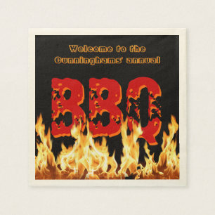 Jetables Serviettes (personnalisables) de BBQ sur le feu