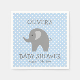 Jetables Serviettes pour baby shower garçons éléphant migno