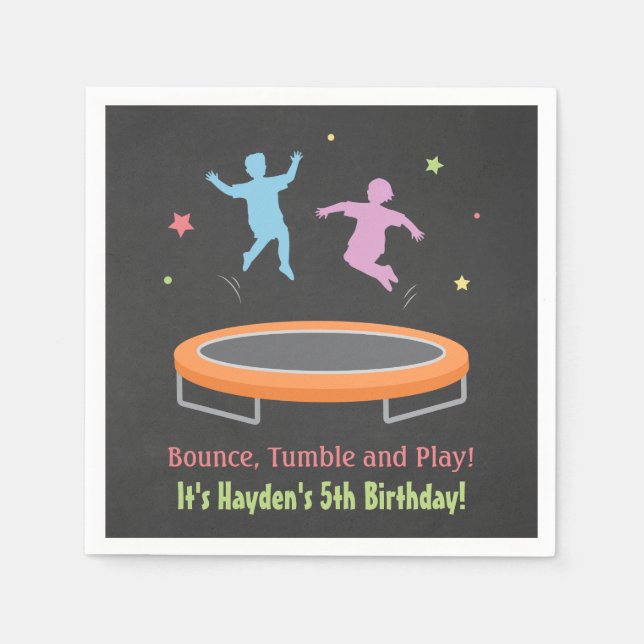 Jetables Serviettes pour fête d'anniversaire de trampoline  (Devant)