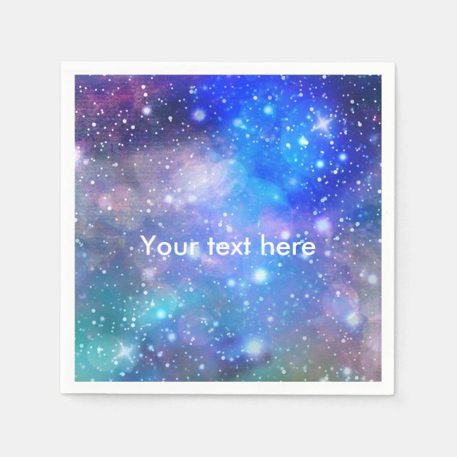Jetables Serviettes pour fête d'anniversaire Galaxie Espace (Devant)