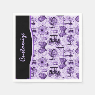 Jetables Serviettes pourpres de motif de Steampunk
