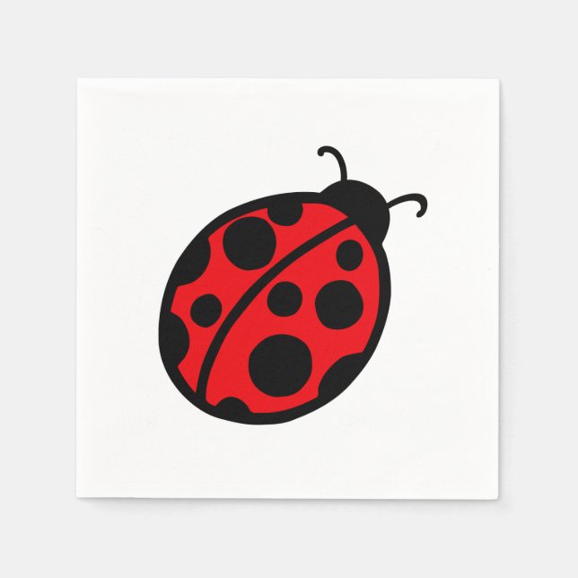 Jetables  Serviettes Rouge Coccinelle (Devant)