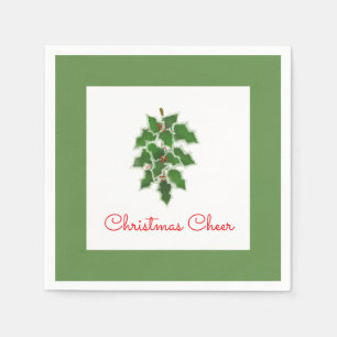Jetables Serviettes Snowy Holly