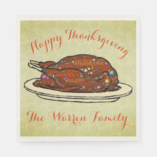 Jetables Serviettes Thanksgiving personnalisées