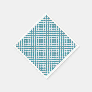 Jetables Serviettes Turquoise et Blanc À damiers