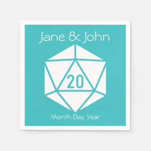 Jetables Tabletop Chic en serviettes turquoise