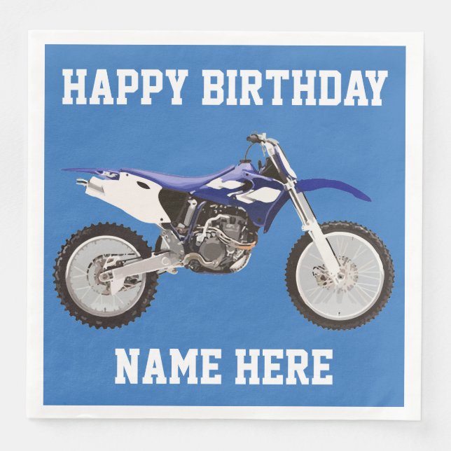Jetables Vélo droit bleu Anniversaire Sport serviettes (Devant)