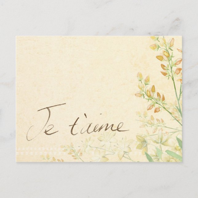 'Jet'aime' - Französische Vintage Viktorianische B Postkarte (Vorderseite)