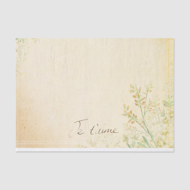 'Jet'aime' - Französische Vintage Viktorianische B Seidenpapier (Vorderseite)