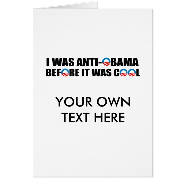 J'ÉTAIS ANTI-OBAMA AVANT QU'IL AIT FAIT FRAIS (Devant)