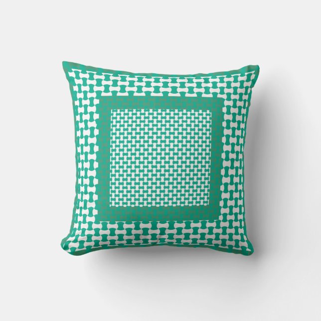 Jeter l'oreiller ou le coussin émeraude vert géomé (Recto)
