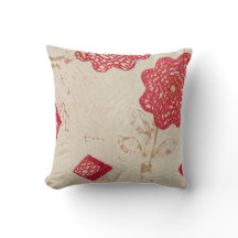 Jeter Oreiller Ancienne courtepointe Crème Fleurs 