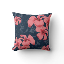 Jeter Oreiller avec fleurs roses