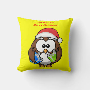 Jeter oreiller decore hibou noël