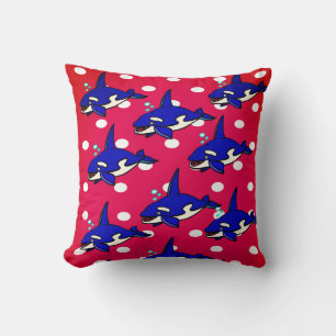 Jeter Requins oreiller Rouge Bleu