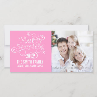 JETEZ TOUT CE QUE NOËL CARTE PHOTO ROSE