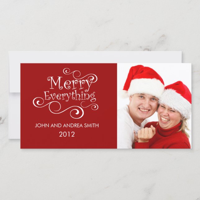 JETEZ TOUT CE QUE NOËL CARTE PHOTO ROUGE (Devant)