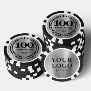 Jeton de poker 100e anniversaire Entreprise Argent