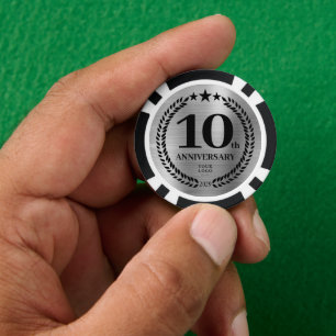 Jeton de poker Argent Affaires 10e Anniversaire