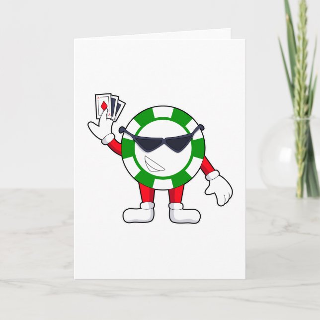 Jeton de poker avec cartes de poker (Devant)
