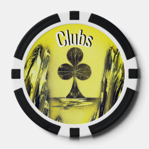 Jeton de poker Club Noir et Jaune