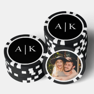 Jeton de poker de photo de monogramme pour annonce