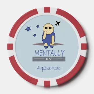 Jeton de poker drôle de Chimy en mode avion mental