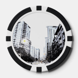Jeton de poker, photo de ville la nuit