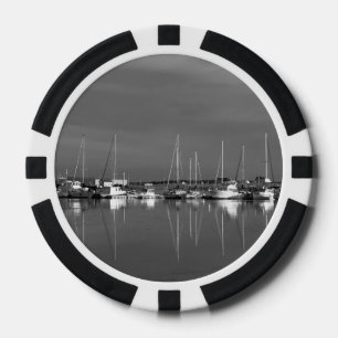 Jeton de poker photo noir et blanc, bateaux